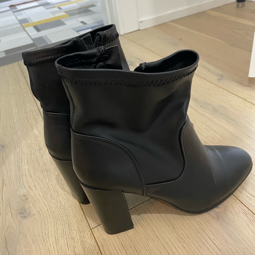 BLACK HEELED SOCK BOOTS